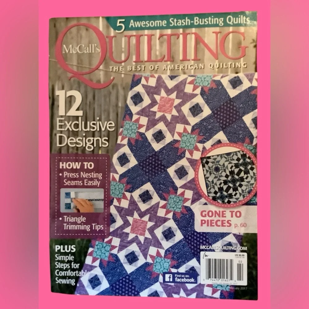 Quilting Magazine 12 Exclusive Designs. Jan./Feb. 2017. New